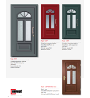 Type 1207 LivingLine – Uadi Glass Exotic Wood LivingLine Aluminium Clad Door, Slate or Purple Red, Walnut Interior, Advanced Lock, Brass Handle, German Certified Safety Features​